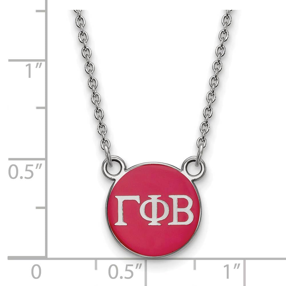 Sterling Silver 18in Official Licensed Greek Sororities Gamma Phi Beta (???) XS Enamel Pendant w/Necklace