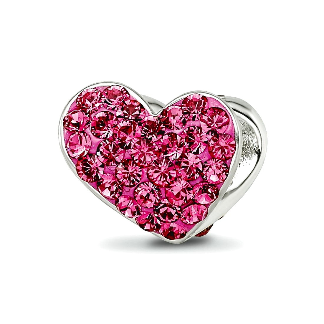 Sterling Silver Reflections Pink Preciosa Crystal Heart Bead