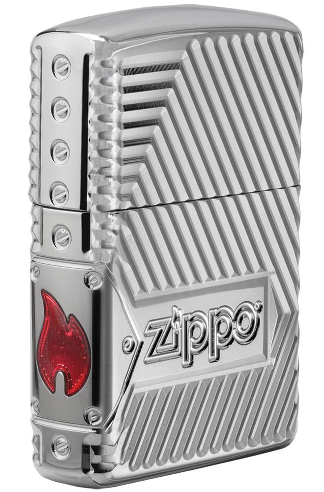 Zippo Zippo Bolts Design High Polish Chrome Pocket Lighter