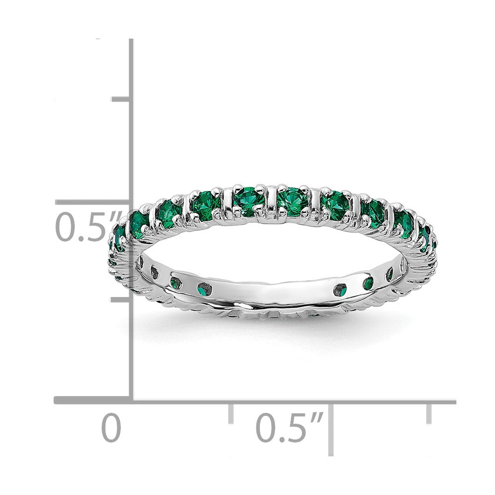 Sterling Silver Stackable Expressions Created Emerald Ring