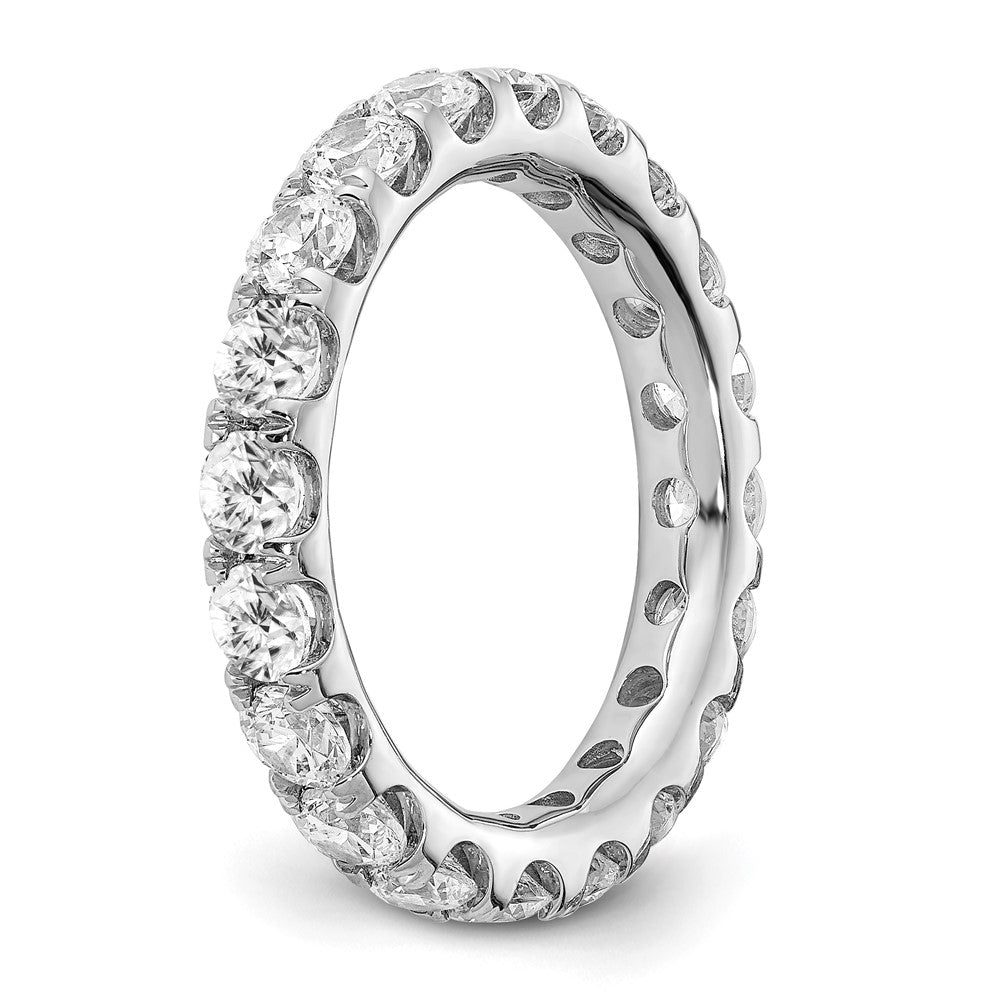 14k White Gold 3 carat Lab Grown Diamond VS/SI+ G+ Size 8 Shared Prong Eternity Band