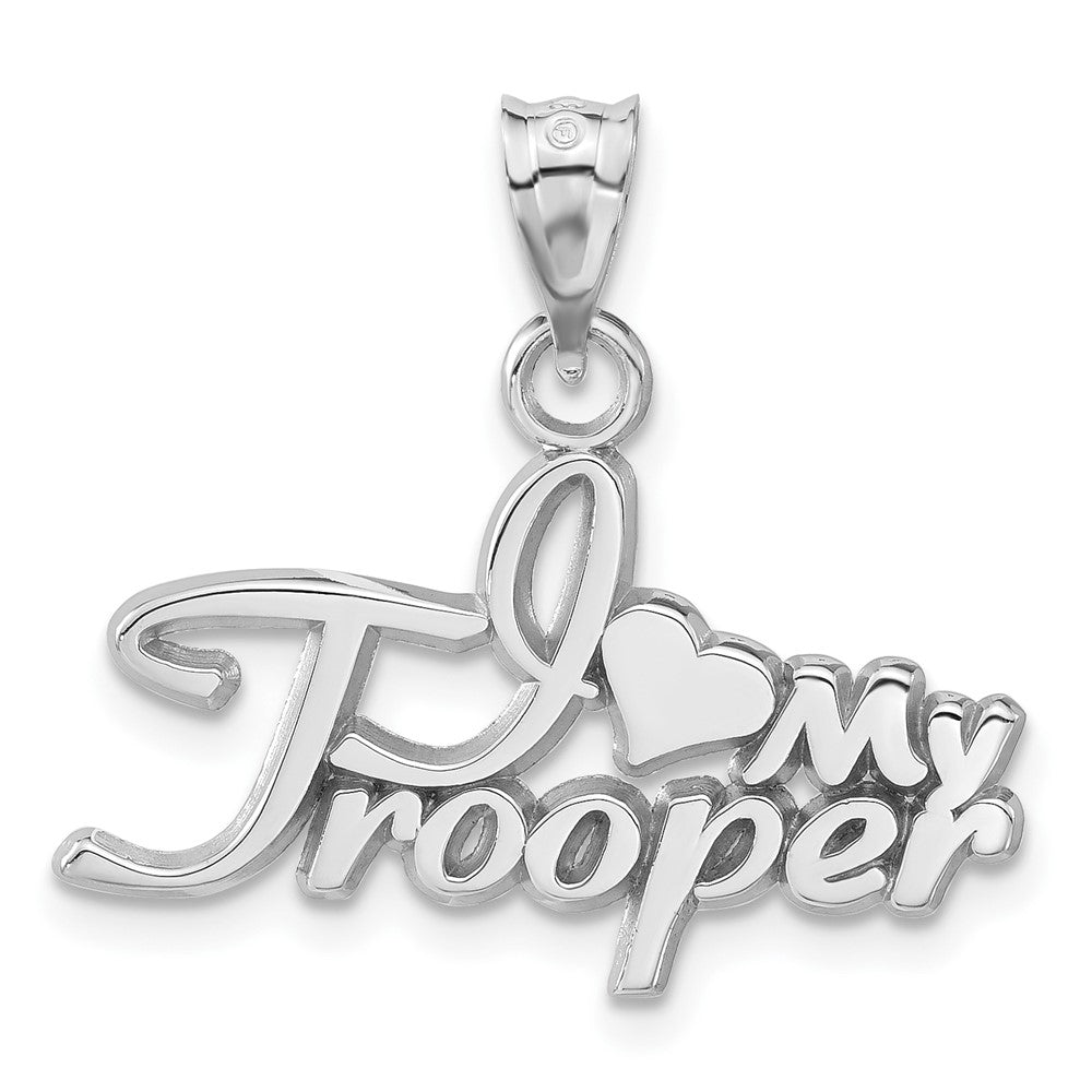 Sterling Silver Polished I Heart My Trooper Pendant