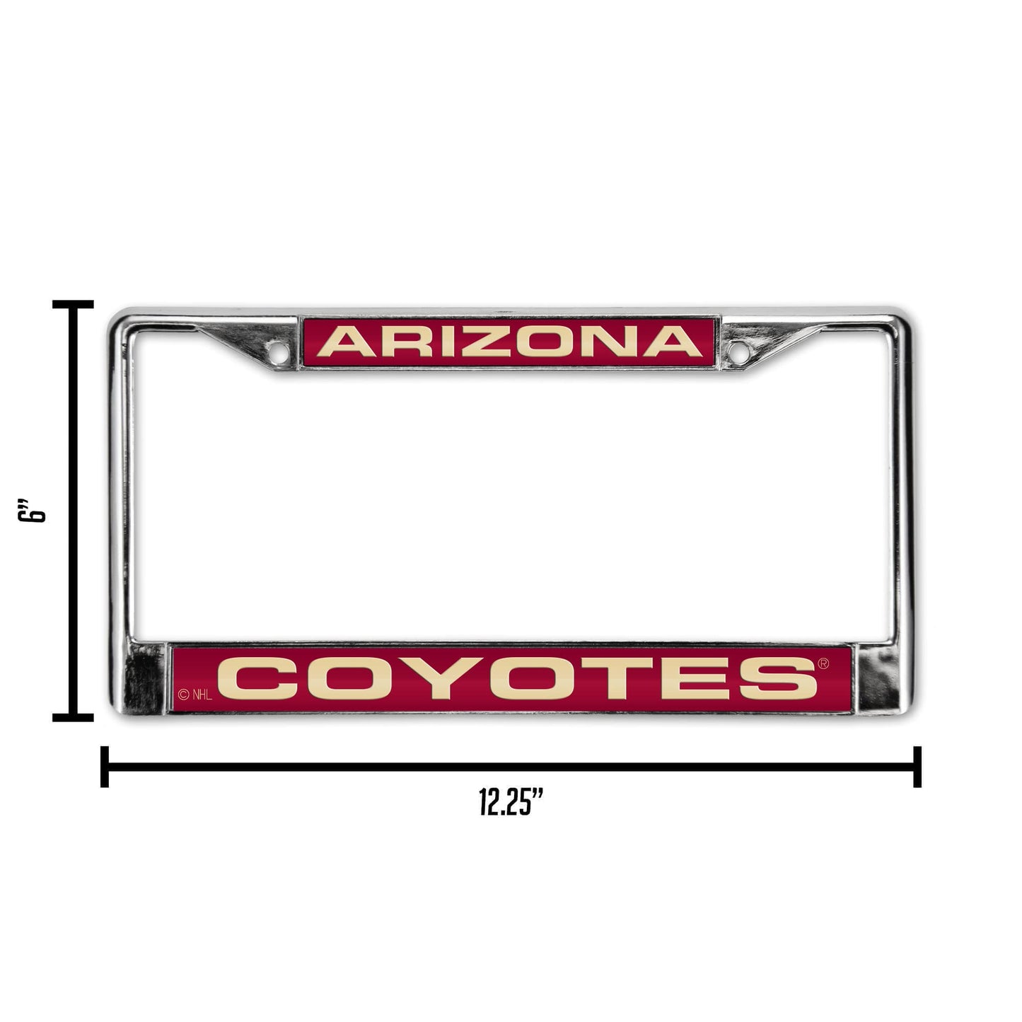 Arizona NHL Coyotes Chrome Metal Laser Cut License Plate Frame