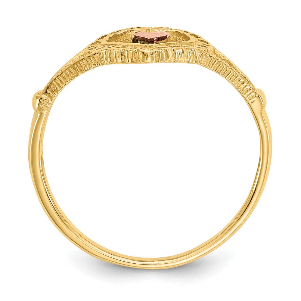 14K Two-tone 15 Heart Ring Size 6