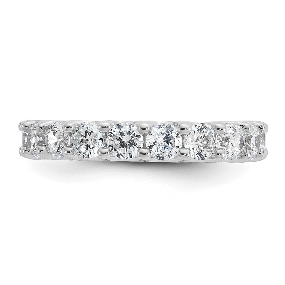 Sterling Shimmer Sterling Silver Rhodium-plated 3.5mm CZ 18 Stone Eternity Band