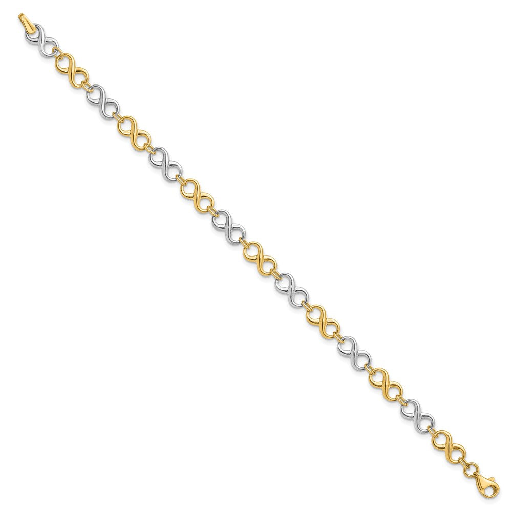 14K Two-tone Polished Bracelet 7.5  inches