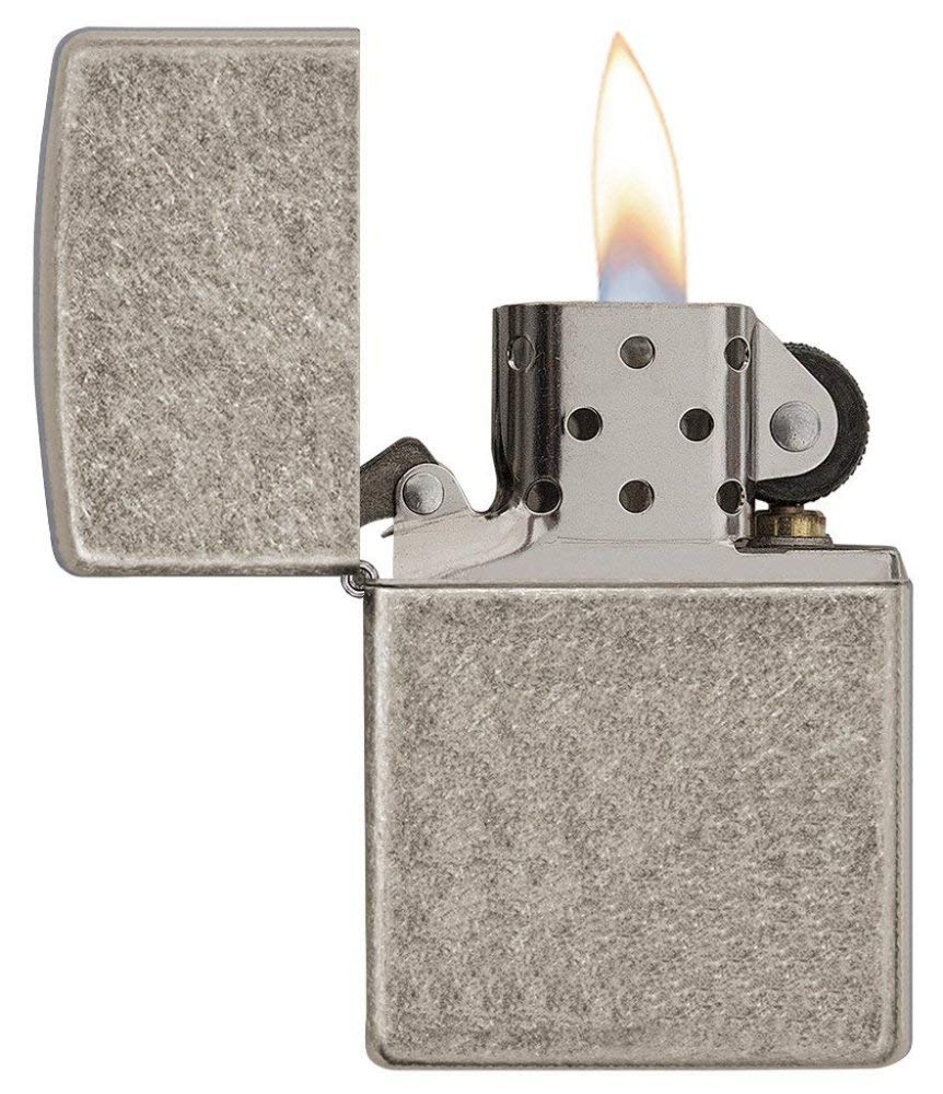 Zippo Armor Antique Silver Plate Pocket Lighter
