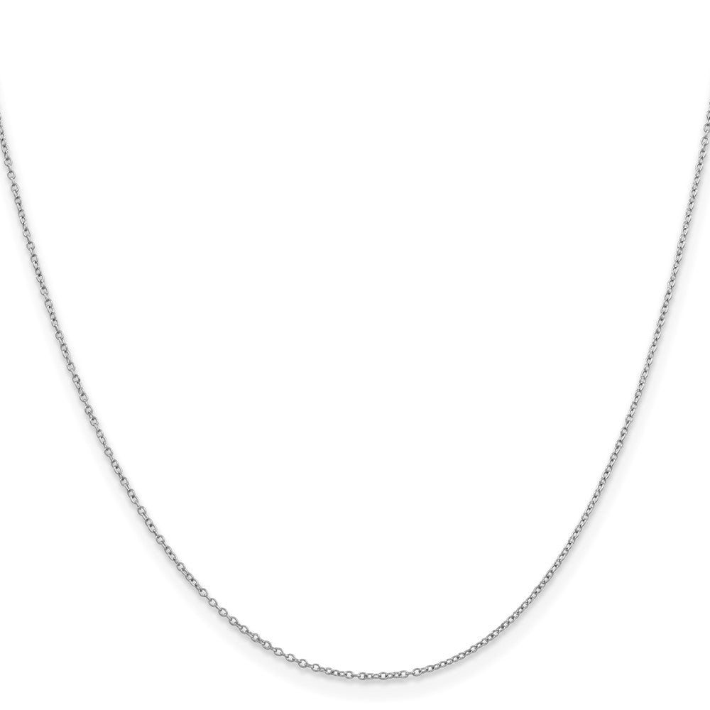 Sterling Silver 1mm Rhodium-plated Cable Chain 24 Inches