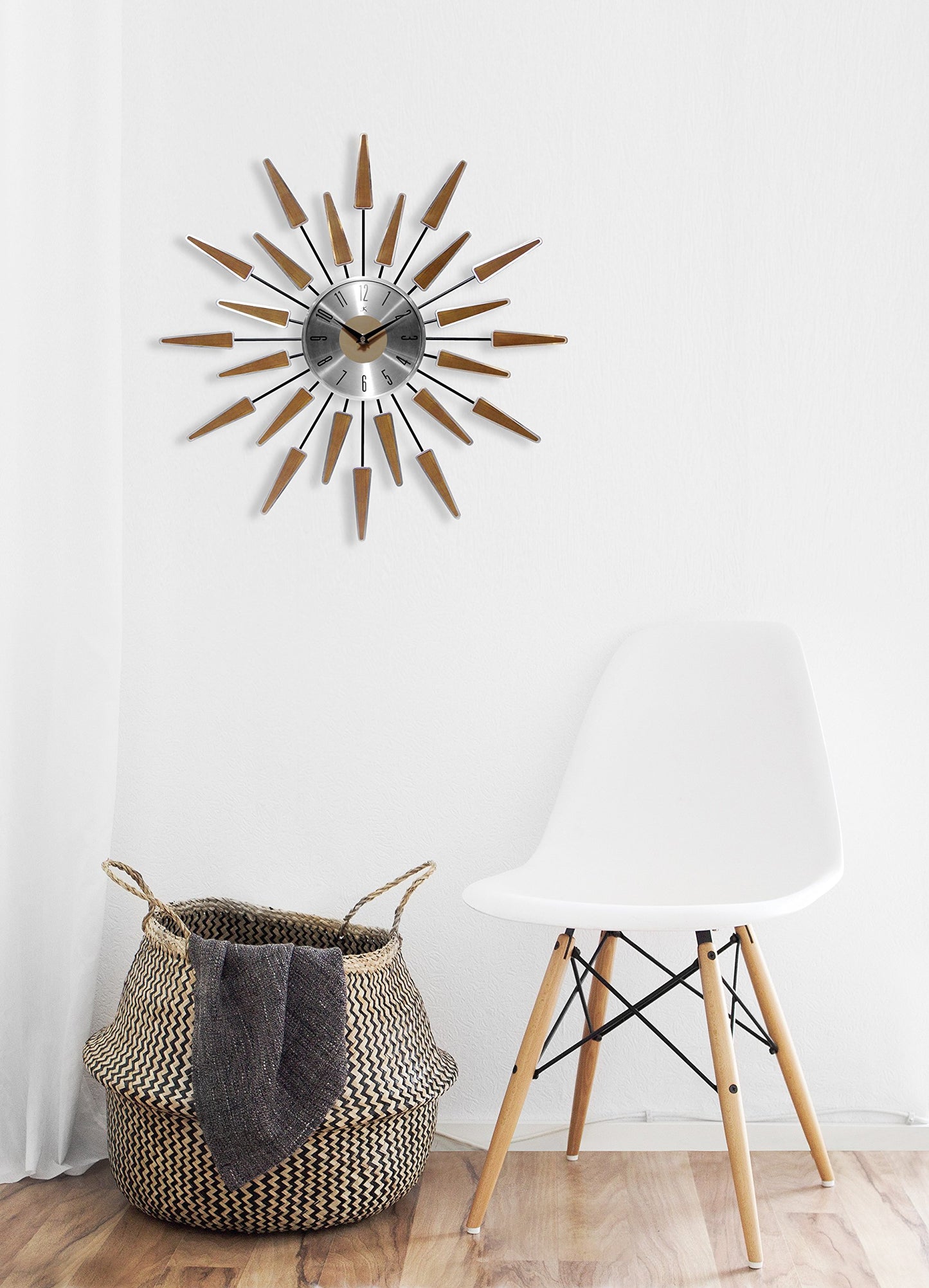 Infinity Instruments Satellite Starburst Mid-Century Modern Large 23 inch Wall Clock by  - 23 x 2 x 23