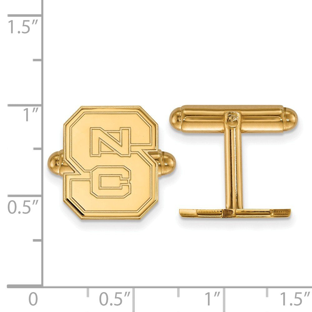 Men's North Carolina State University 14k Gold Plated Silver North Carolina State Univ. Cuff Links