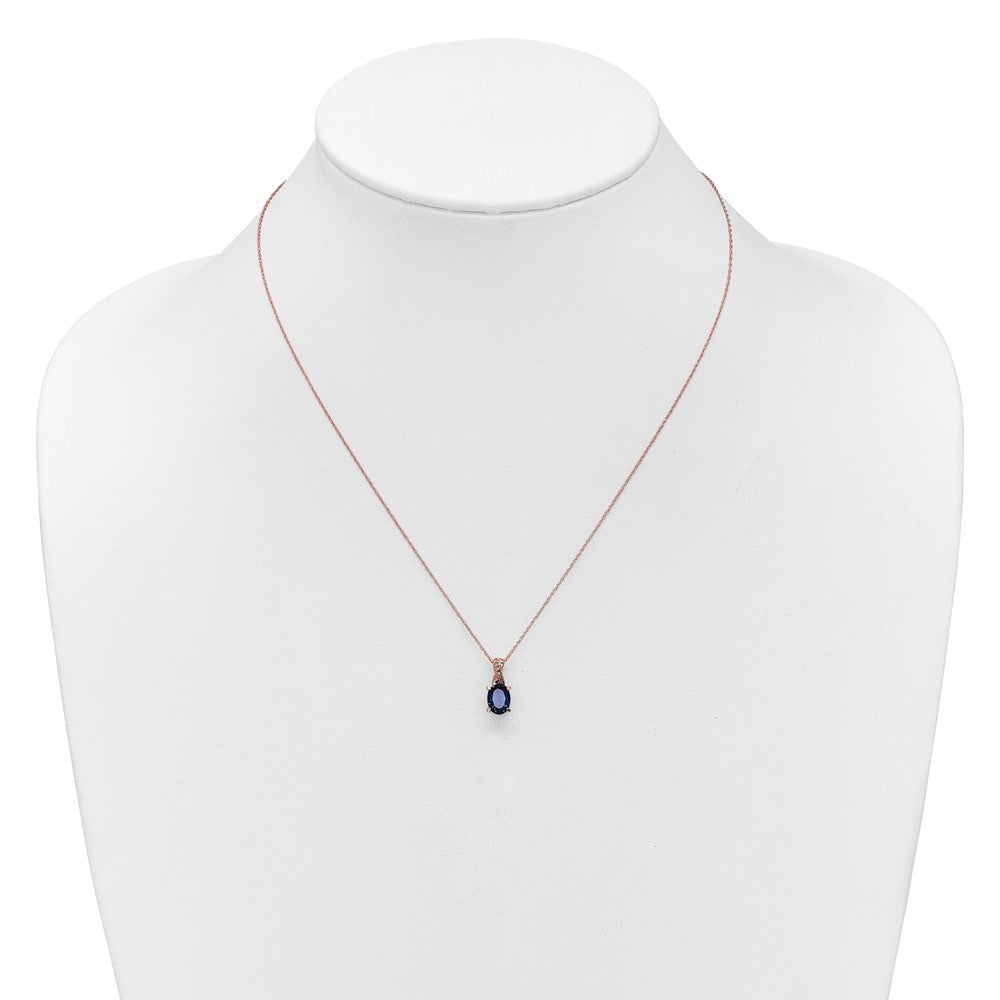 10kr 8x6 Cr. Alexandrite & Diamond Pend w/Chain