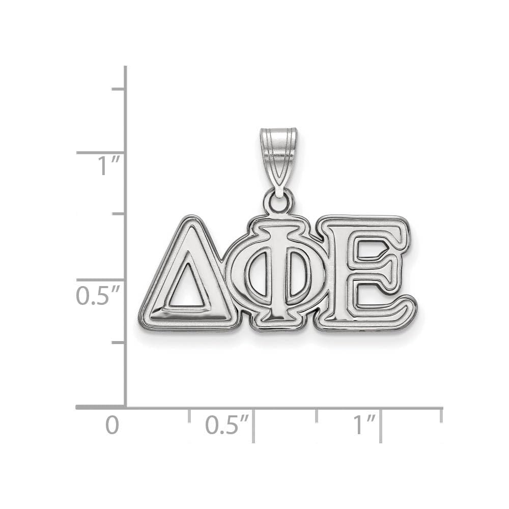 LogoArt SS003DPH Sterling Silver Delta Phi Epsilon Medium Pendant