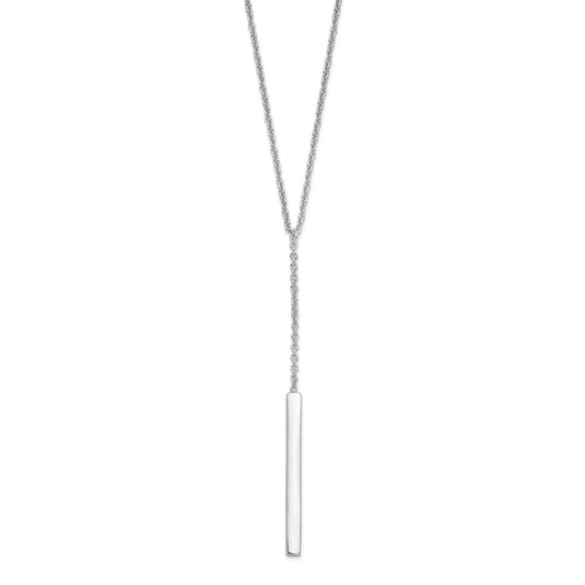 Sterling Silver RH-plated Polished w/1in ext. Necklace