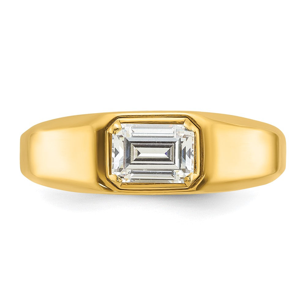 IBGoodman 14k 1 carat Lab Grown Diamond VS/SI+ G+ Emerald Complete Polished Men's Ring