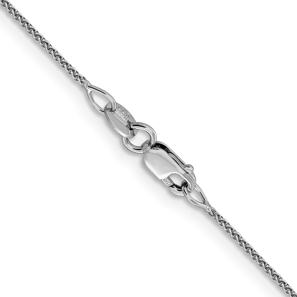 18K White Gold 24 inch 1mm Diamond-cut Spiga with Spring Ring Clasp Chain