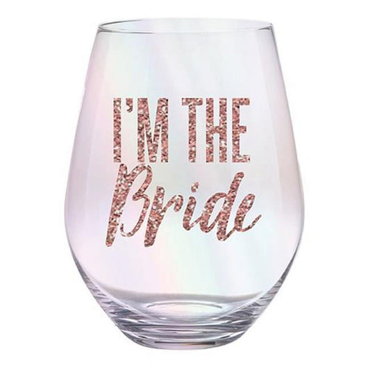 Christian Brands 10-06308-018 30 oz Im the Bride Stemless Jumbo Wine GlassPack of 6
