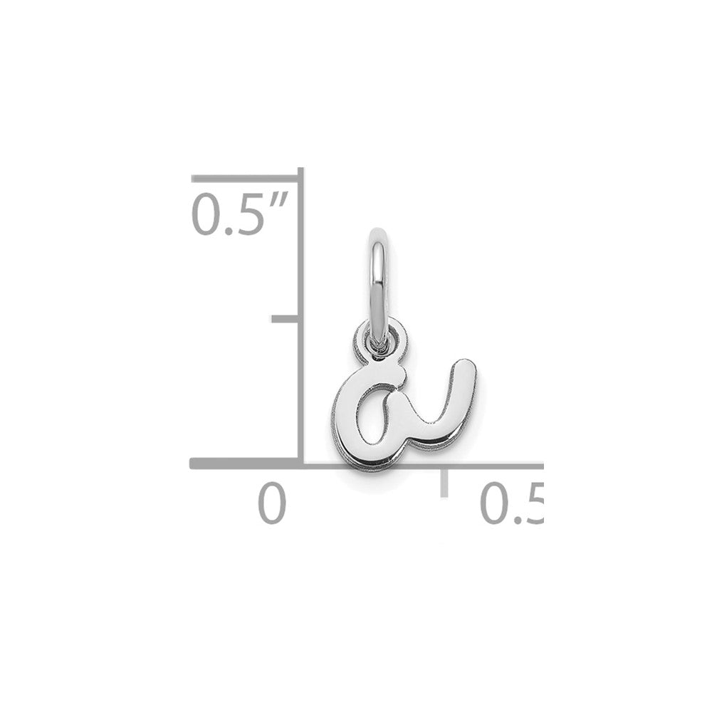 Sterling Silver Rhodium-plated Lower case Letter A Initial Charm