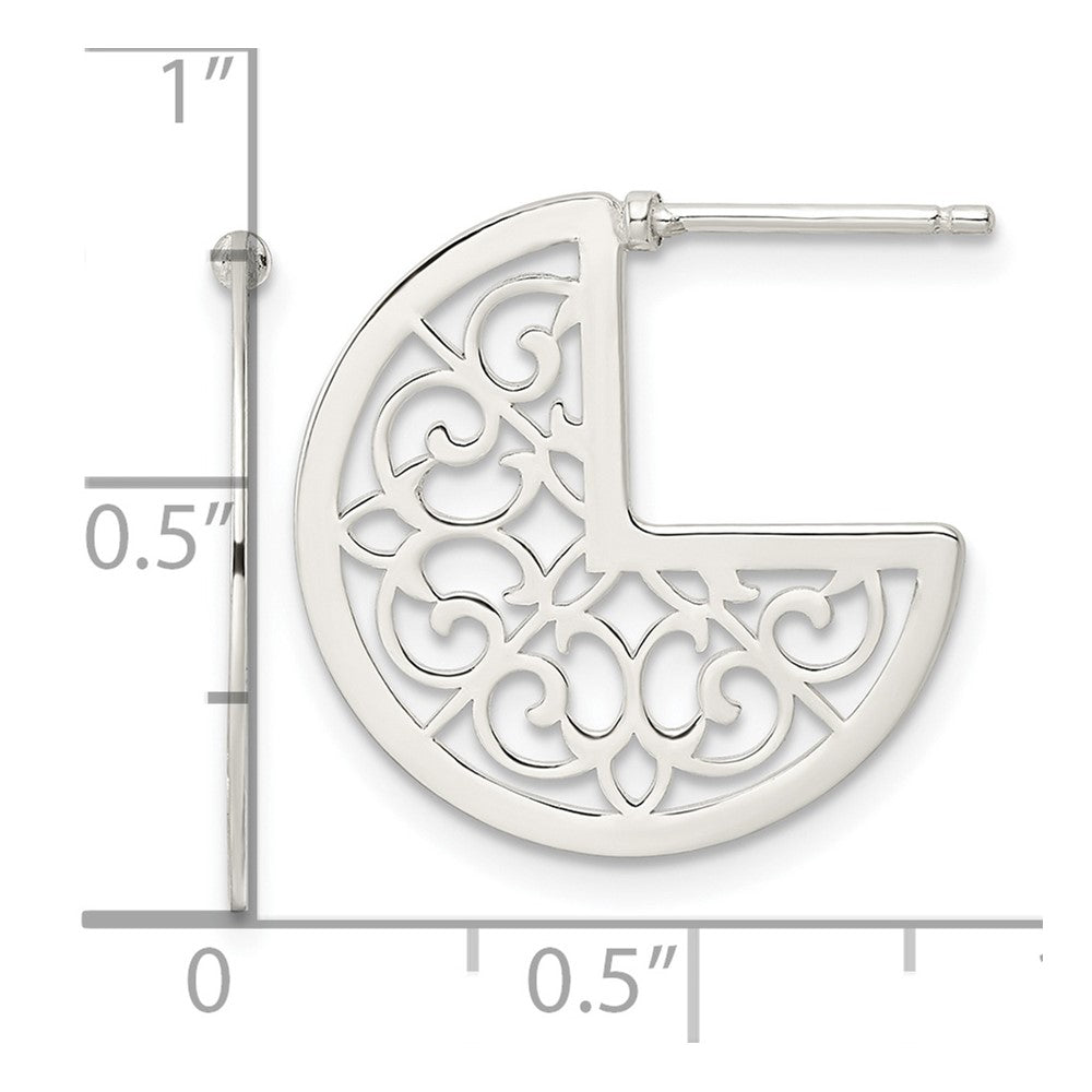 Sterling Silver Filigree Post Earrings
