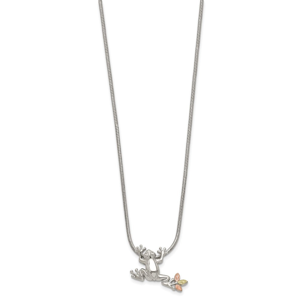 Landstrom's Mt. Rushmore Black Hills Sterling Silver 12K Gold Accents Frog Slide 20 inch Lobster Clasp Necklace 20 Inches