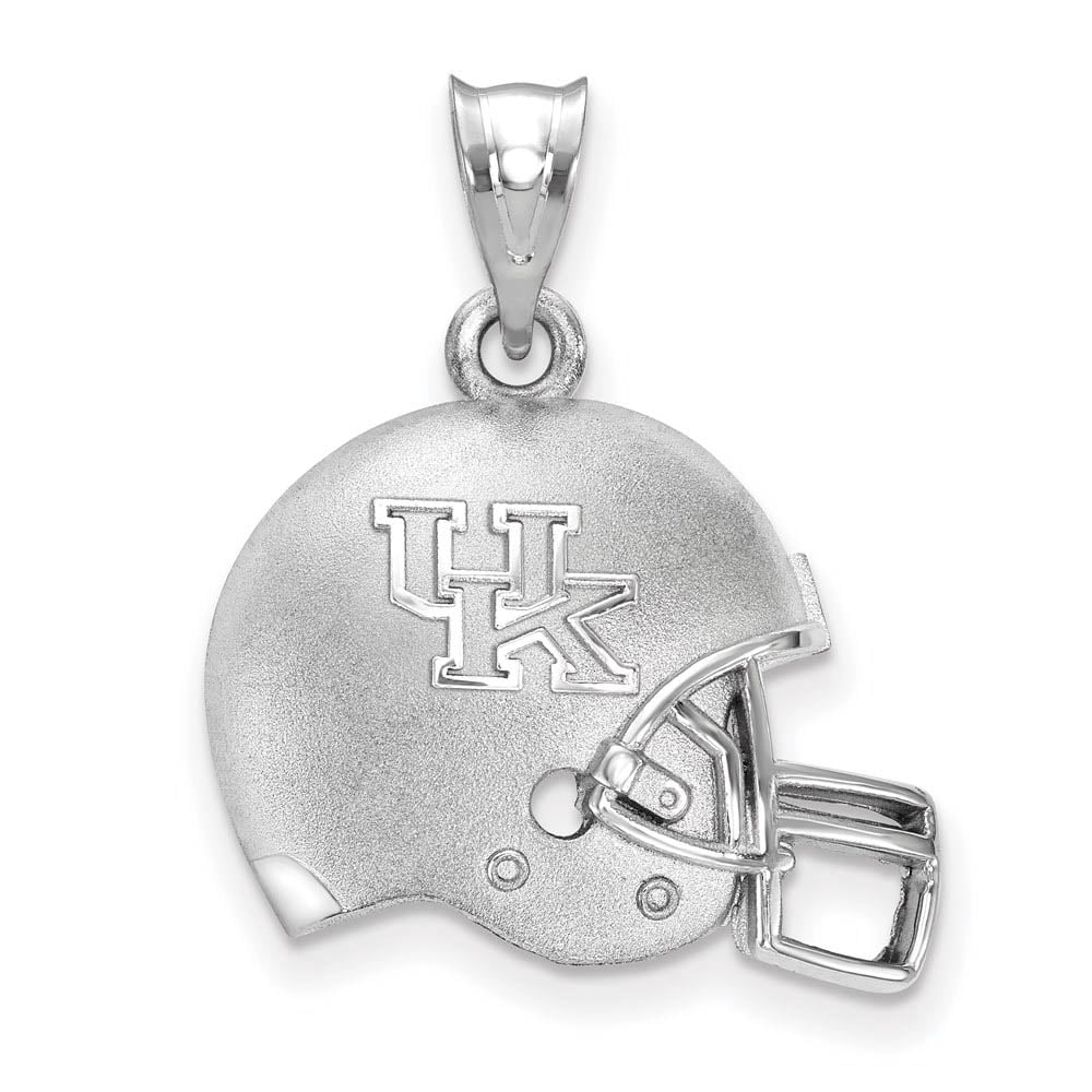 Sterling Silver U. of Kentucky 3D Football Helmet w Logo Pendant