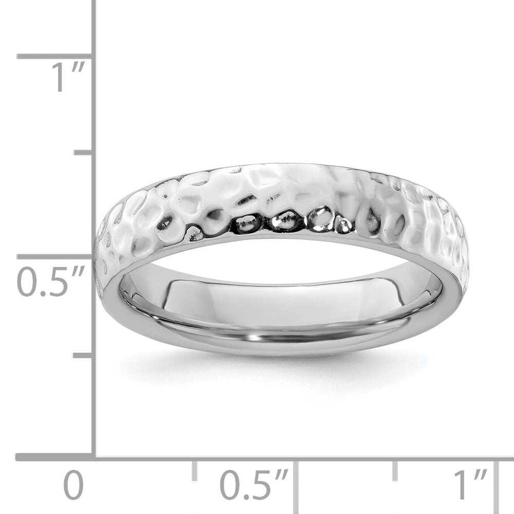 Sterling Silver Stackable Expressions Rhodium Ring Size -9