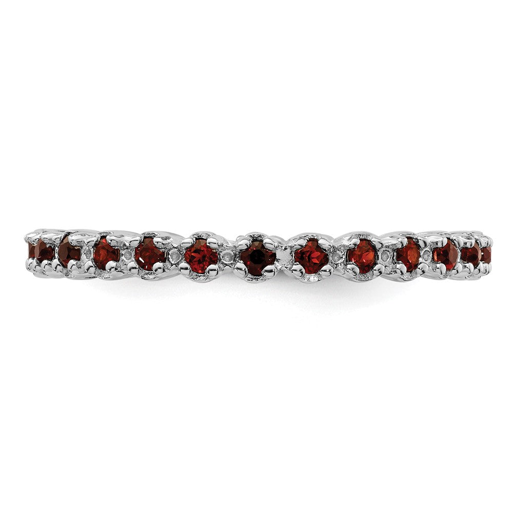 Sterling Silver Stackable Expressions Garnet Ring Size -10