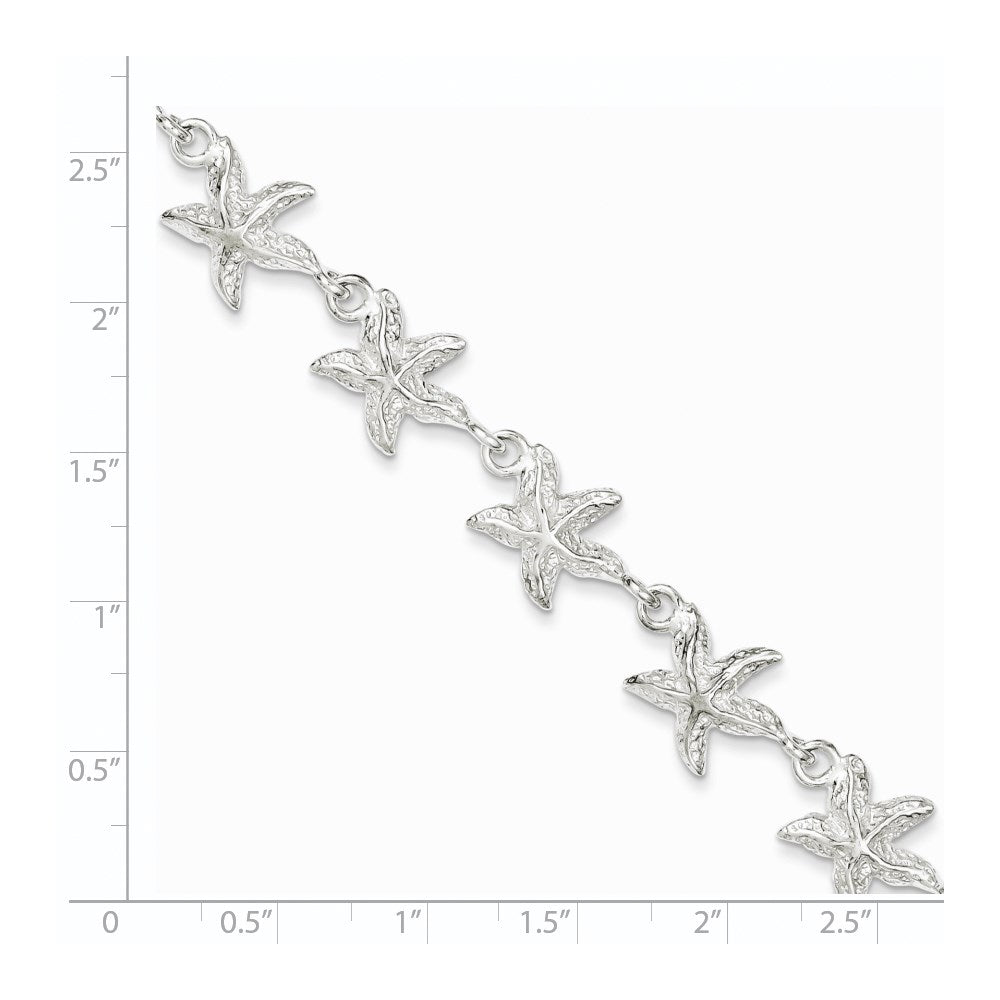 Sterling Silver Starfish Bracelet 7 inches