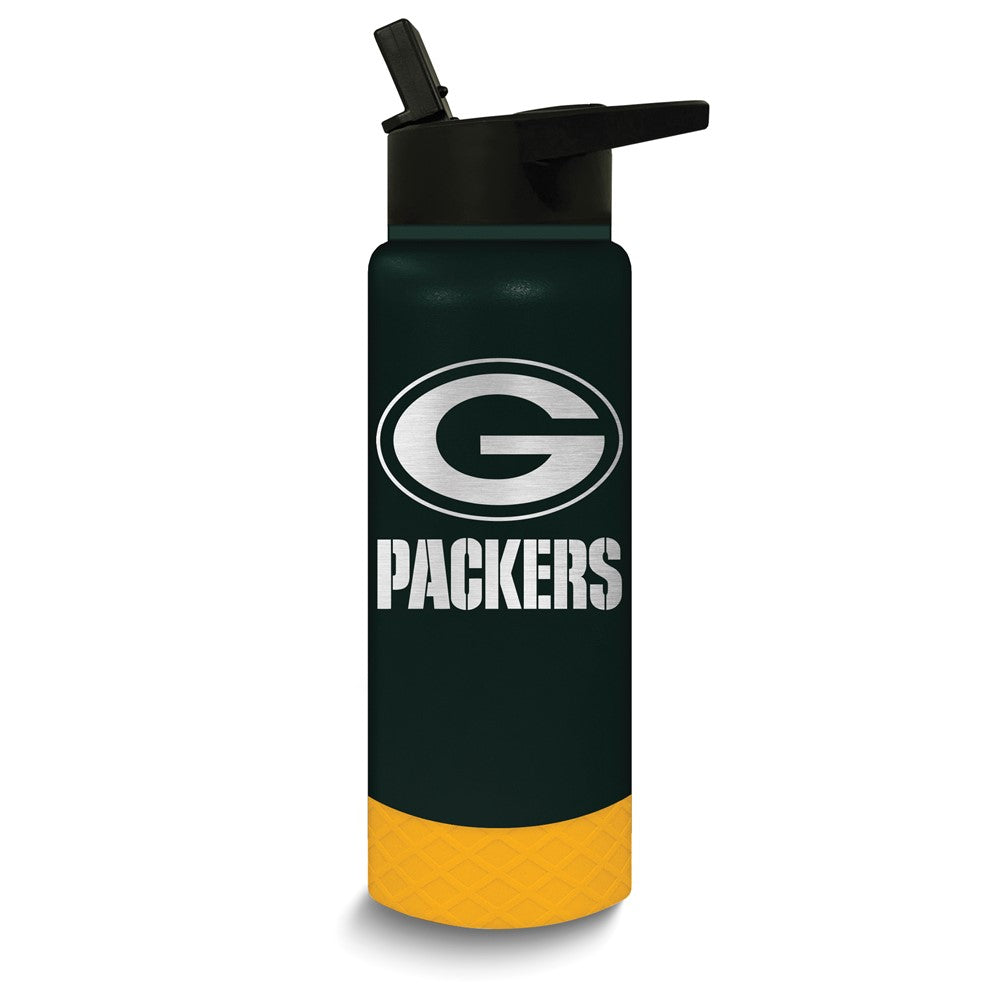 NFL Green Bay Packers Stainless Steel Silicone Grip 24 oz. Water Bottle