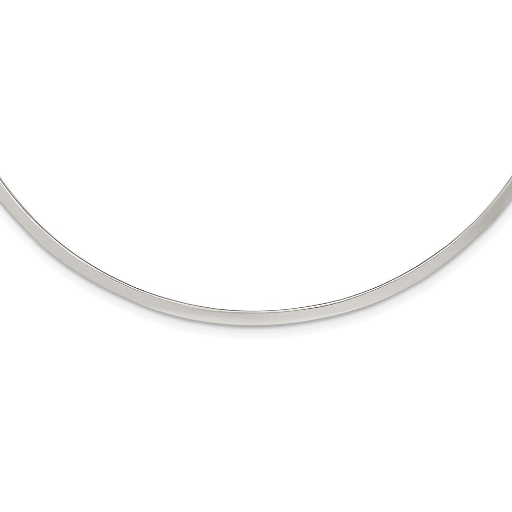 Sterling Silver Polished 3mm Neck Collar 14 Inches