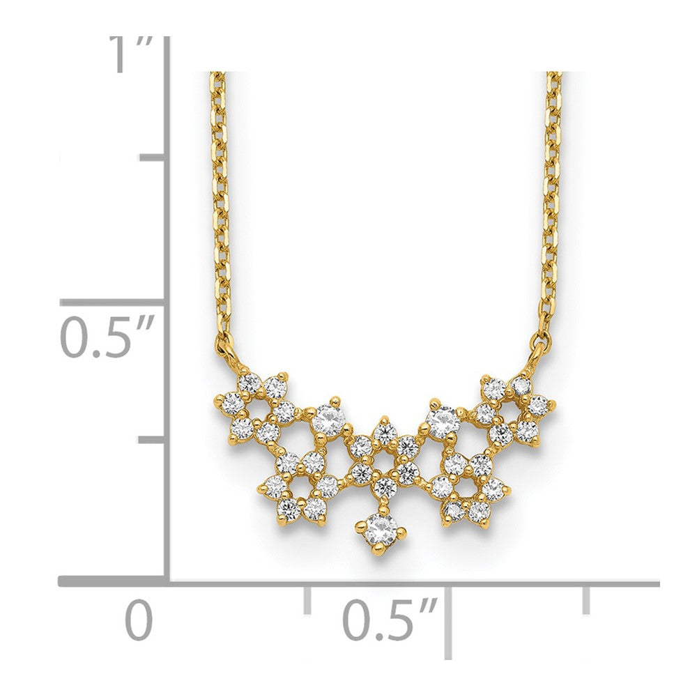 14K CZ Cluster with 2IN EXT Necklace