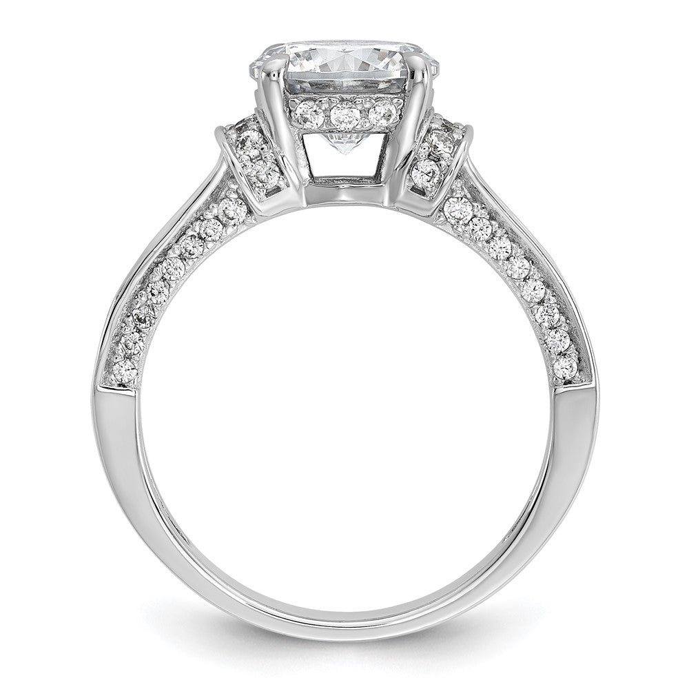 Cheryl M Sterling Silver Rhodium-plated Polished Fancy CZ Ring