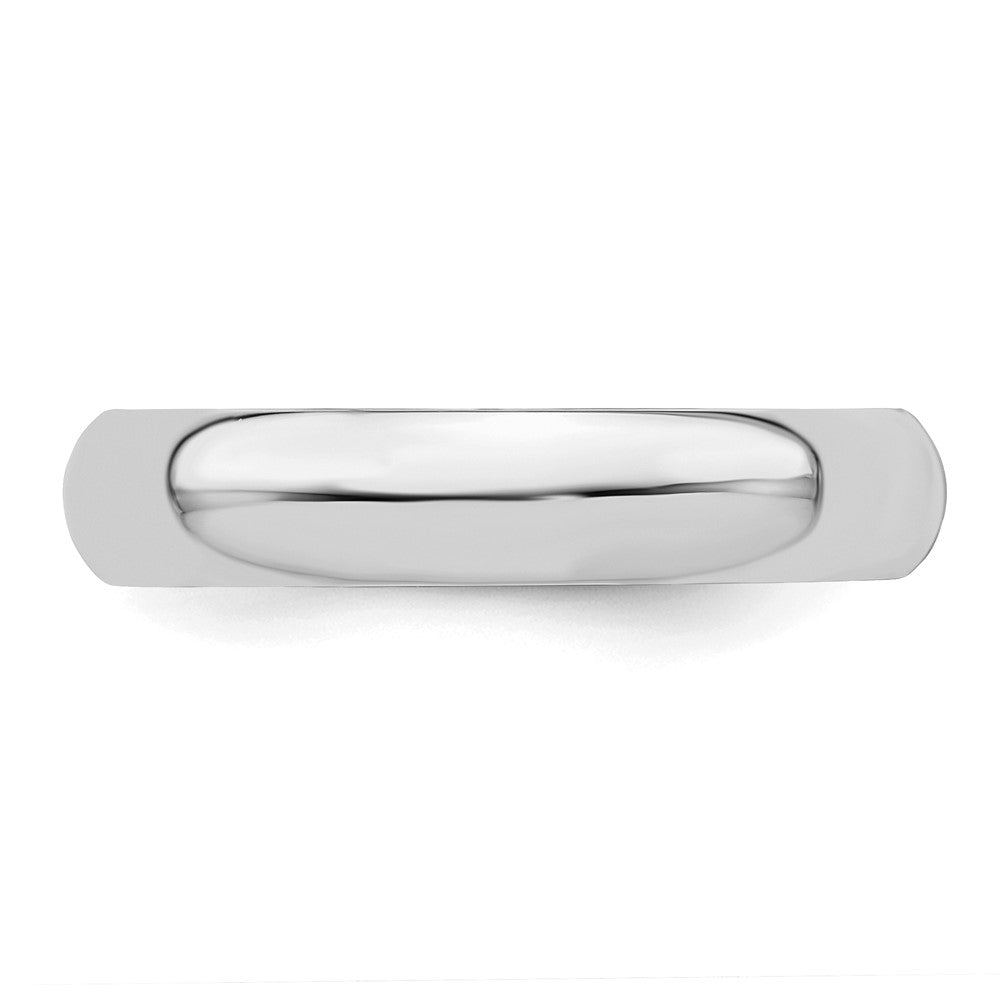 Sterling Silver Rhodium-plated 4mm Half-Round Size 10 Band