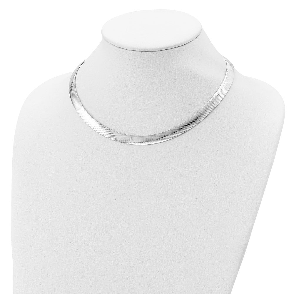 Sterling Silver 8mm Polished Cubetto/D/C Reversible Necklace 17 Inches