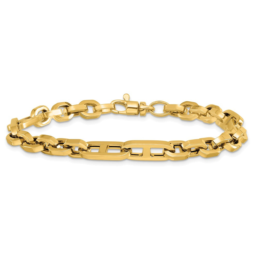 14K Polished Fancy Link Bracelet 7.5  inches