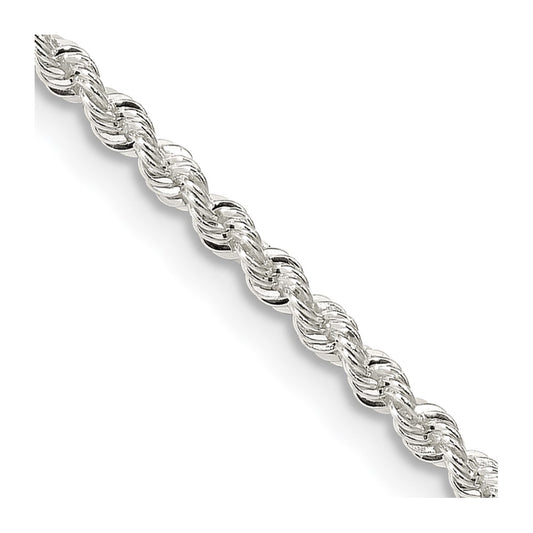 Sterling Silver 2.3mm Solid Rope Chain 26 Inches