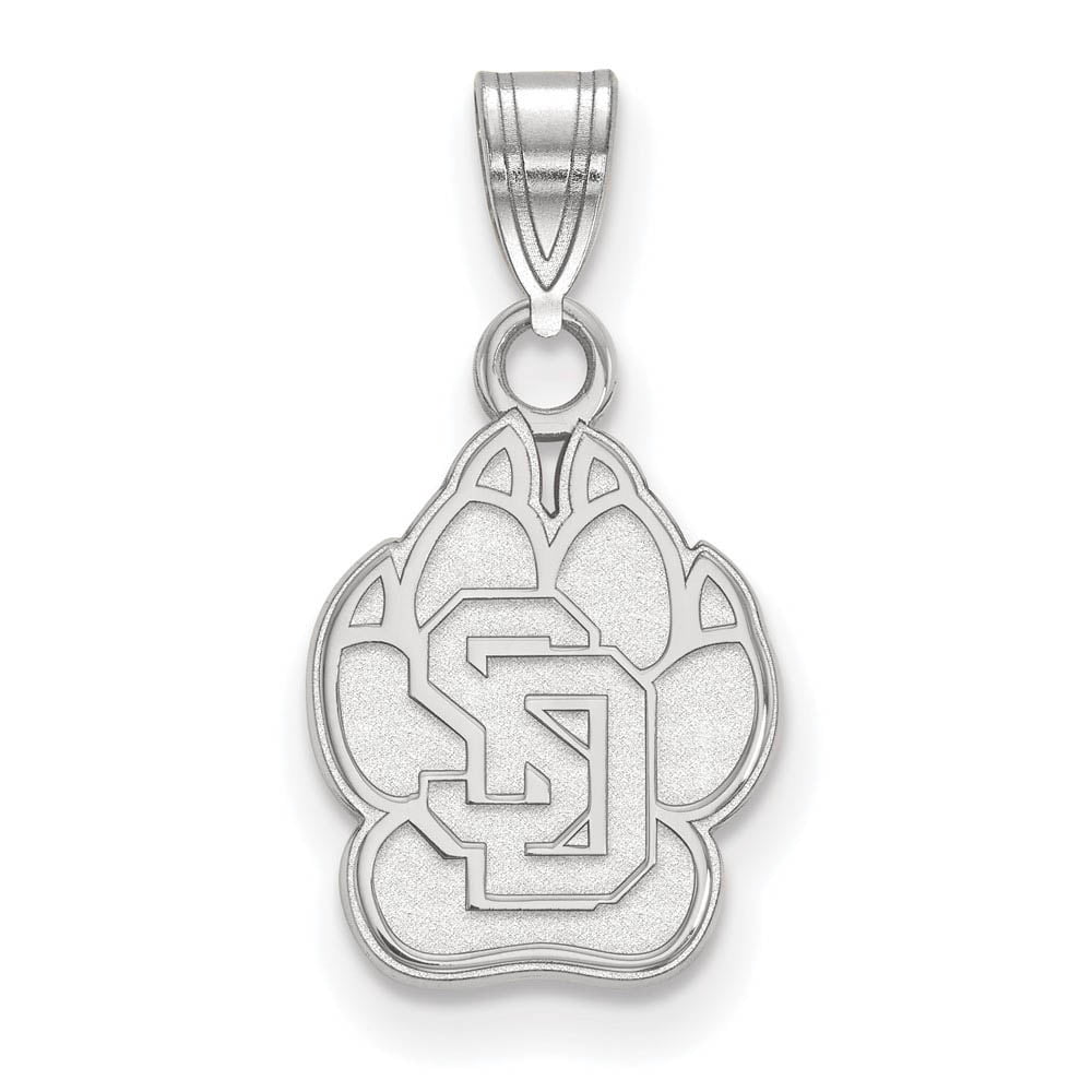 Sterling Silver LogoArt Official Licensed Collegiate University of South Dakota (USD) Small Pendant