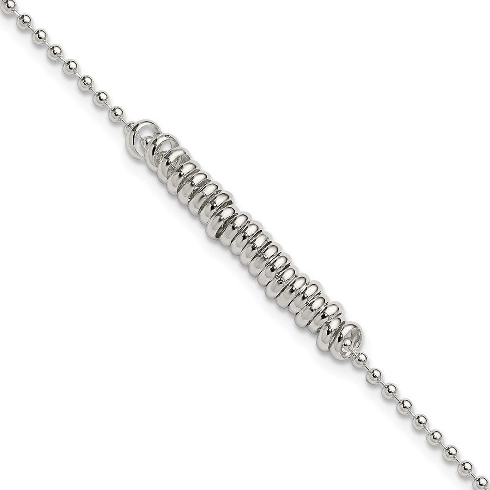 Sterling Silver 9inch Polished Fancy Love Ring Anklet 9 inches