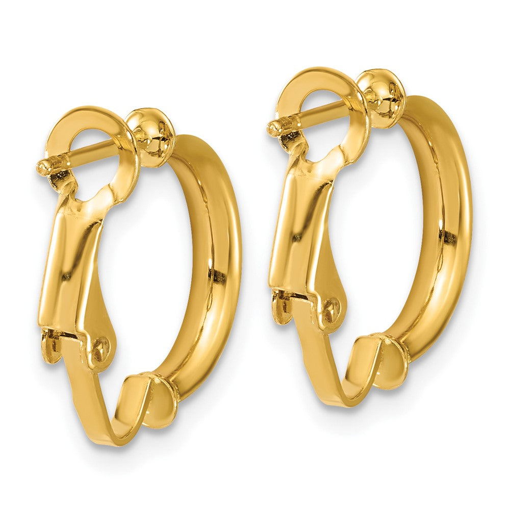14K Two-tone Polished / Diamond-cut Omega Back Earrings