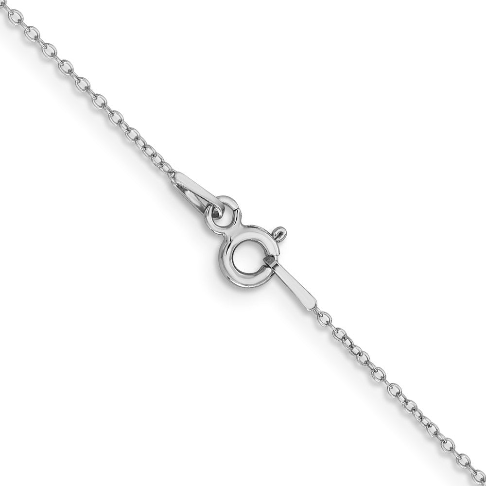 Sterling Silver 1mm Rhodium-plated Cable Chain 14 Inches