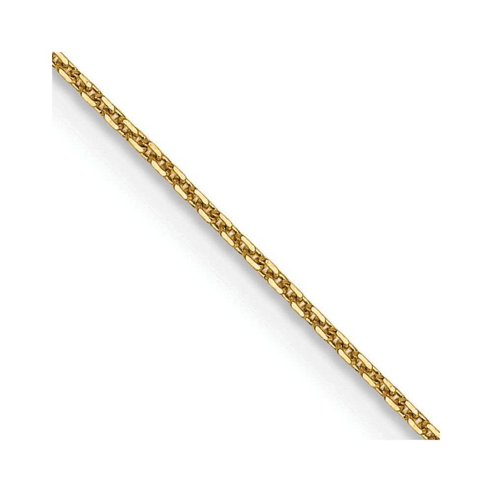 14K 24 inch .8mm Diamond-cut Round Open Link Cable with Lobster Clasp Chain