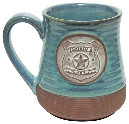 Mug-Pottery-Police Prayer-Blue