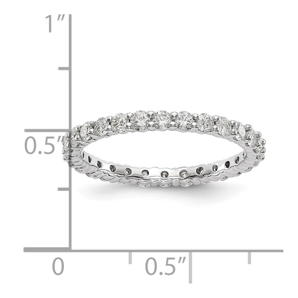14k White Gold 1 carat Lab Grown Diamond VS/SI+ G+ Size 8.5 Shared Prong Eternity Band