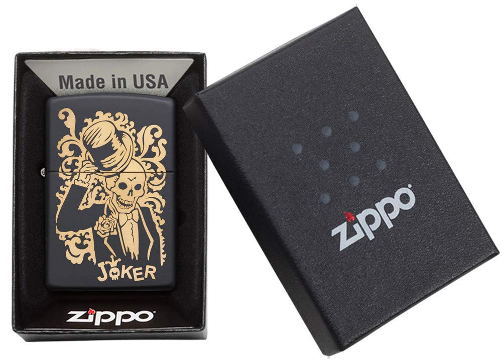 Zippo Joker Black Matte Pocket Lighter