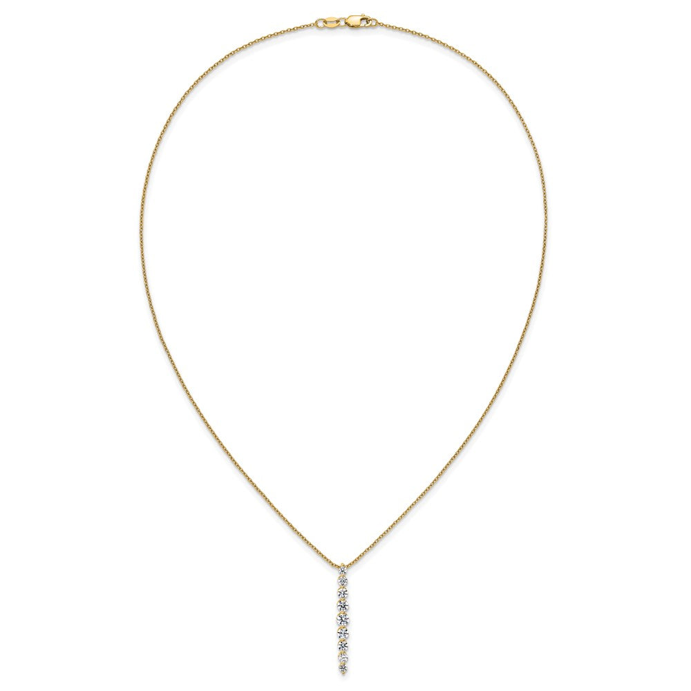 True Origin 14k 1 carat Lab Grown Diamond VS DEF 18 inch Vertical Slide Necklace