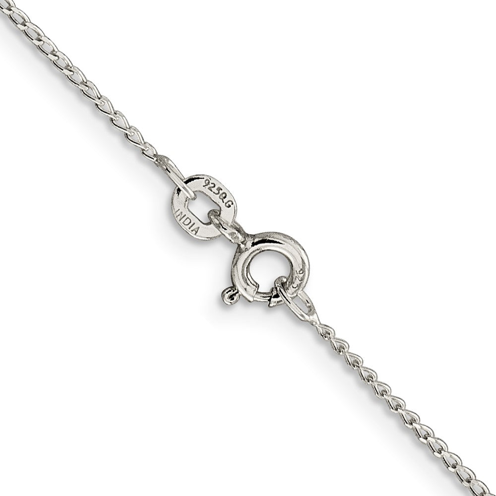 Sterling Silver 1mm Open Elongated Link Curb Chain 14 Inches