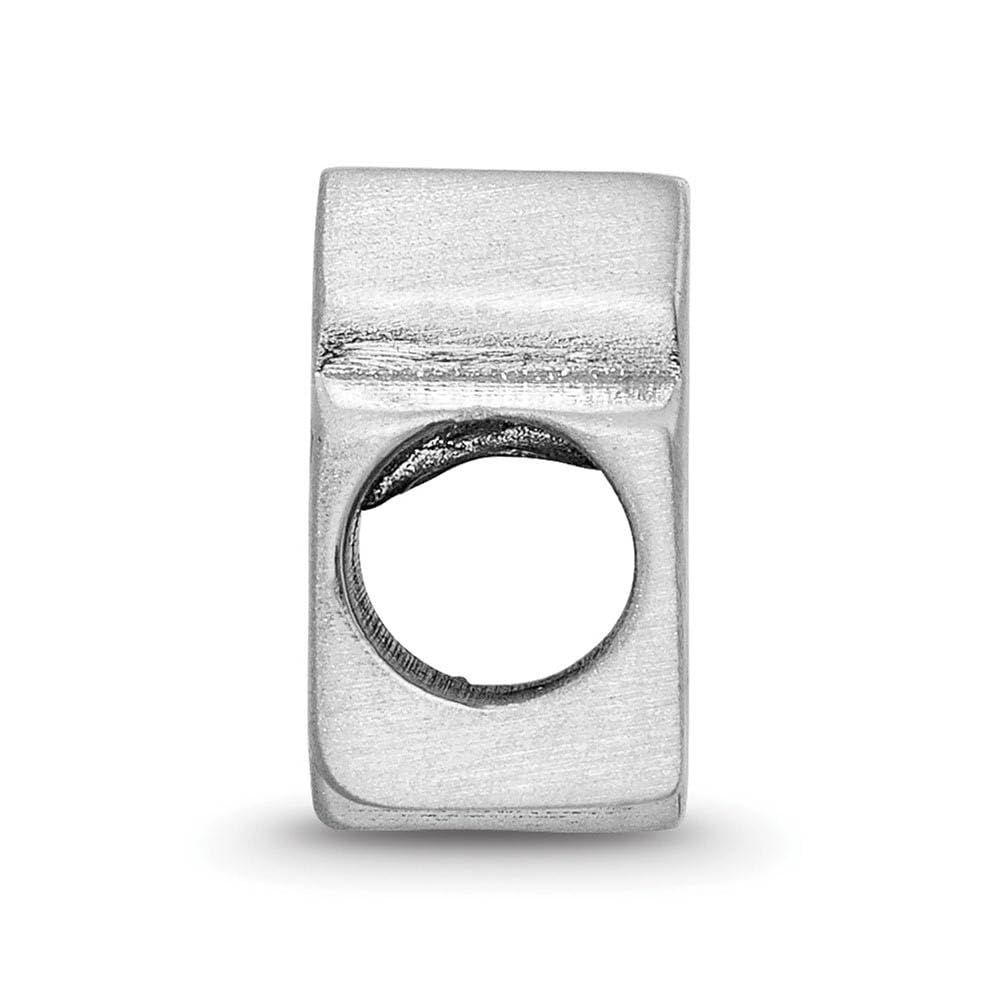Sterling Silver Rhodium Plated Ohio State U. Enamel Logo Bead Charm