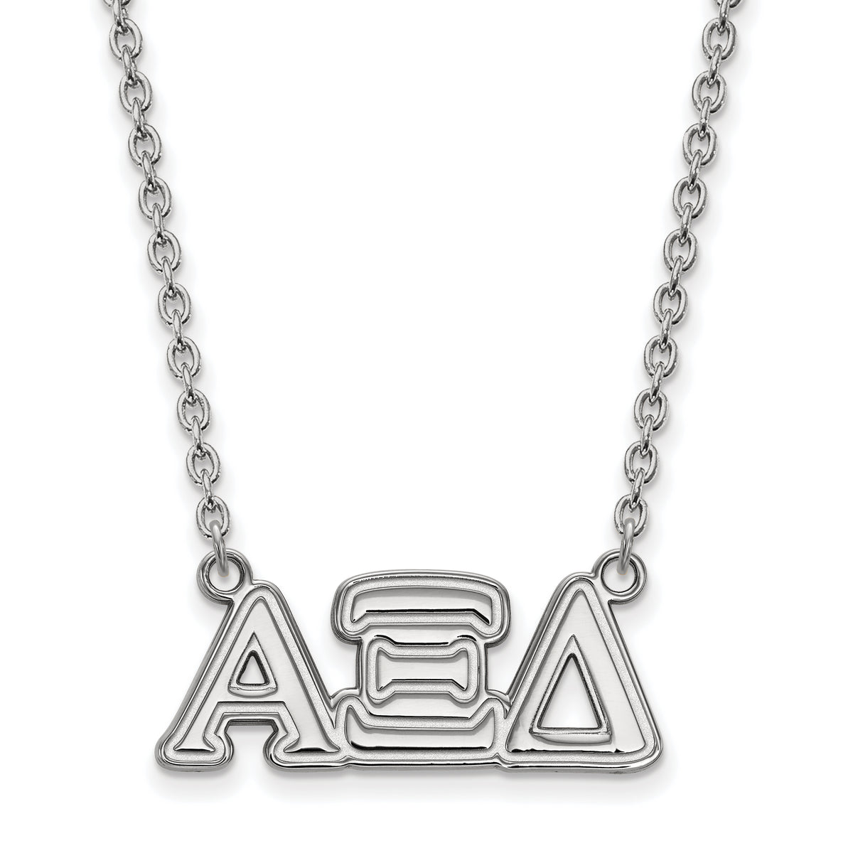 Sterling Silver 18in Official Licensed Greek Sororities Alpha Xi Delta (???) Medium Pendant w/ Necklace