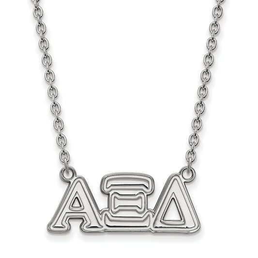 Sterling Silver 18in Official Licensed Greek Sororities Alpha Xi Delta (???) Medium Pendant w/ Necklace