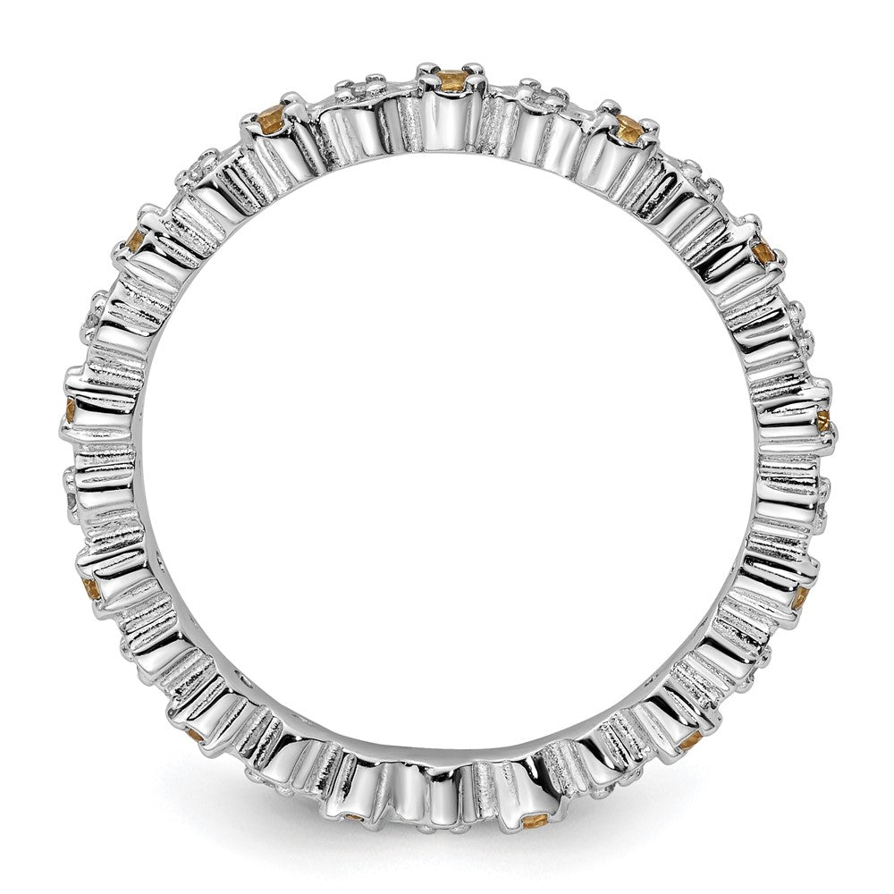 Sterling Silver Stackable Expressions Citrine & Diamond Ring Size -9