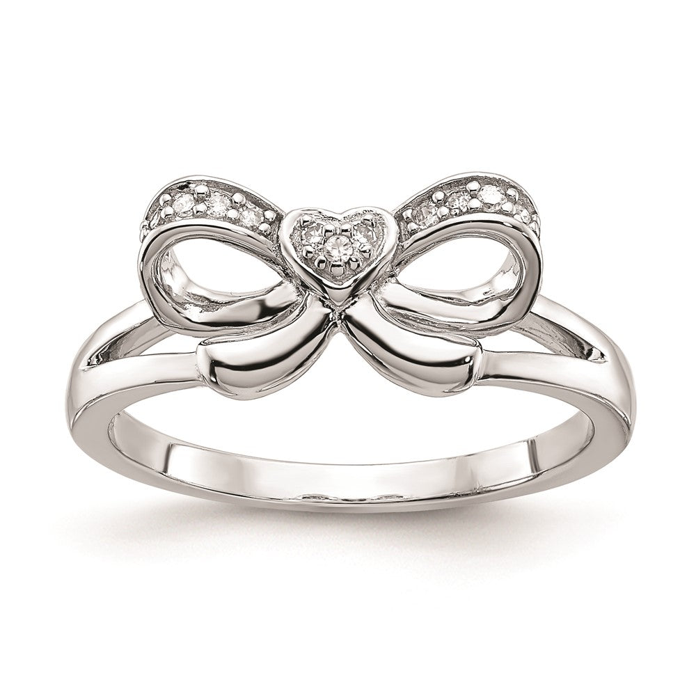 SS Diamond Bow Ring